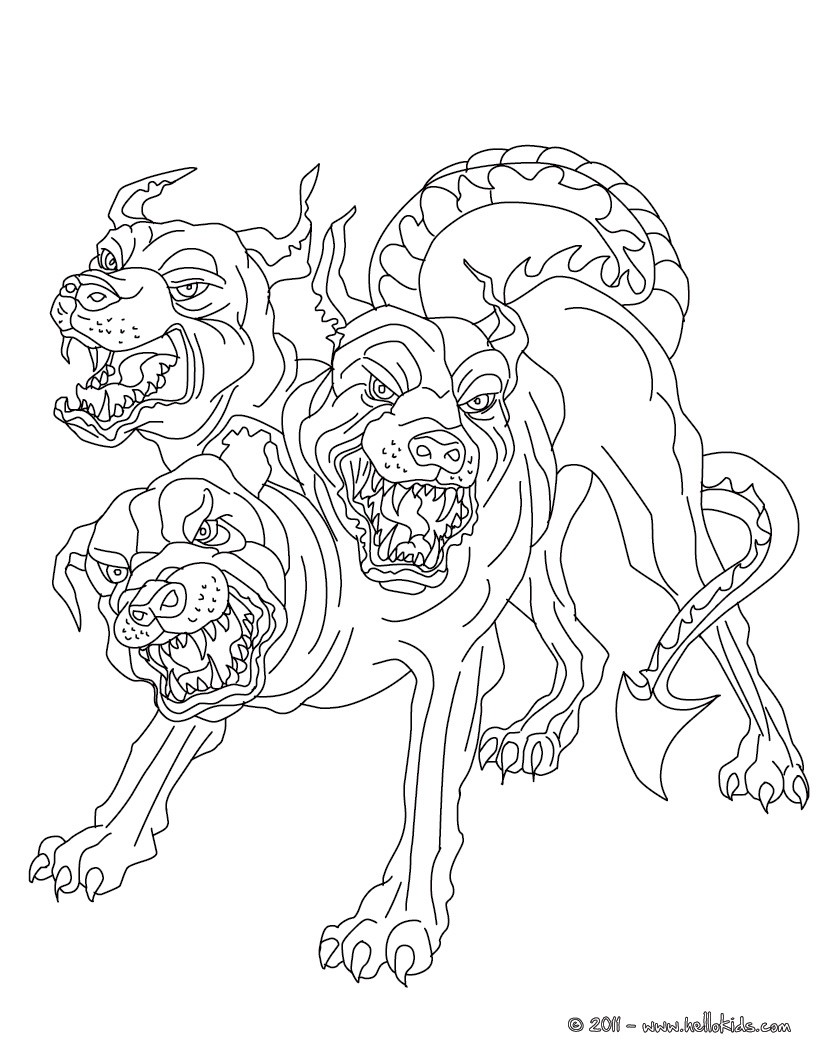 821x1061 Cerberus Coloring Pages, Drawing For Kids, Videos For Kids - Cerberus Drawing
