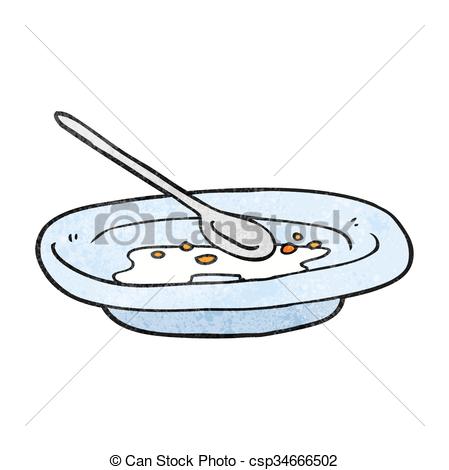 449x470 Freehand Textured Cartoon Empty Cereal Bowl - Cereal Bowl Drawing