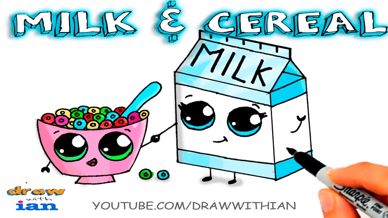 1280x720 How To Draw A Cute Cereal Bowl And Milk - Cereal Bowl Drawing