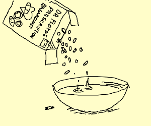 300x250 pouring my medical cereal drawing - Cereal Drawing