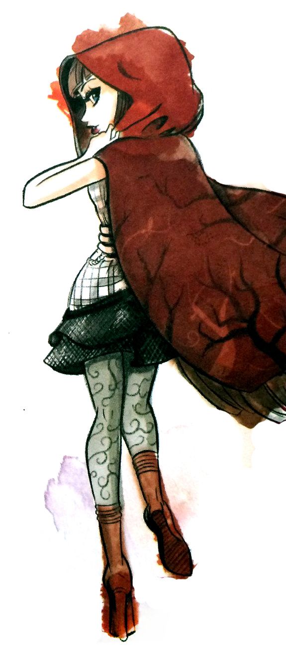 575x1316 chapelzinho fashion my stuff monster high, ever after high - Cerise Hood Drawing