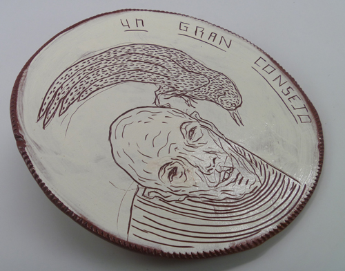 500x392 Drawing On Clay, Printing With Glass Illustration - Cesar Chavez Drawing