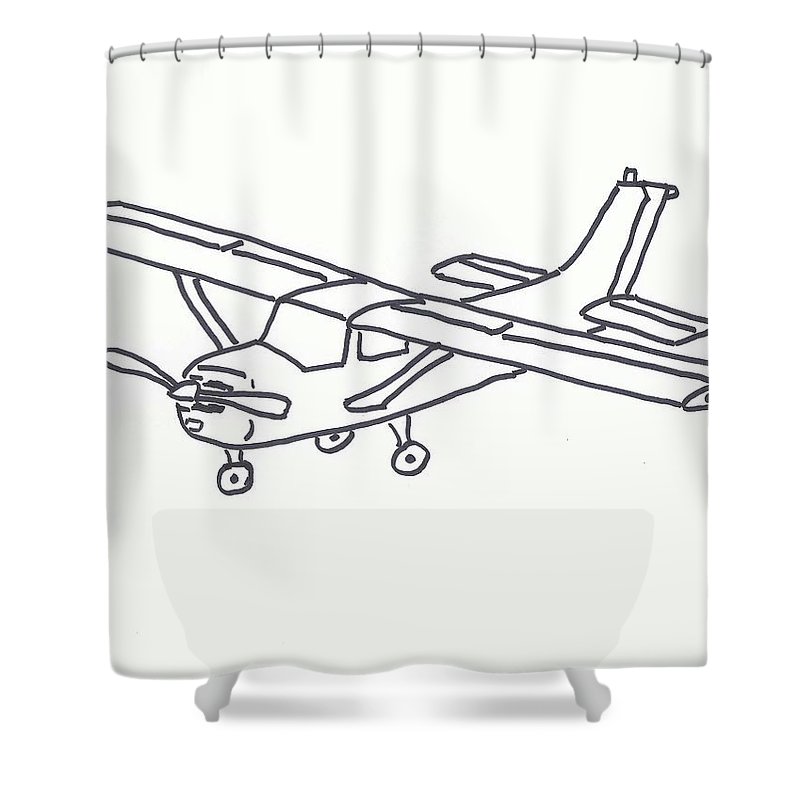 800x800 cessna outline shower curtain for sale - Cessna 172 Drawing