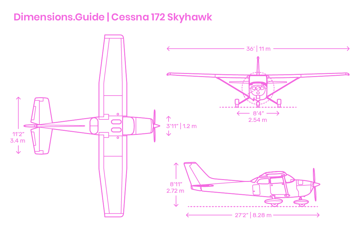 1175x750 cessna skyhawk aircraft dimensions drawings dimensions guide - Cessna 172 Drawing