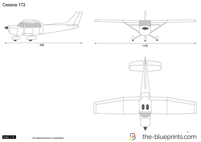400x283 cessna vector drawing - Cessna 172 Drawing
