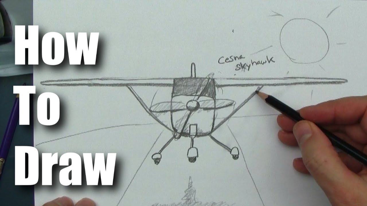 1280x720 how to draw a cessna airplane easy - Cessna 172 Drawing