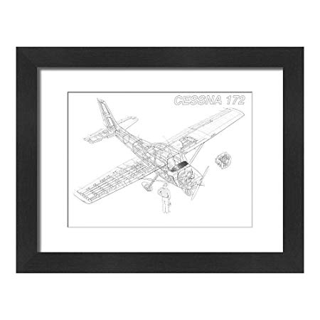 450x450 media storehouse framed print of cessna cutaway drawing - Cessna 172 Drawing