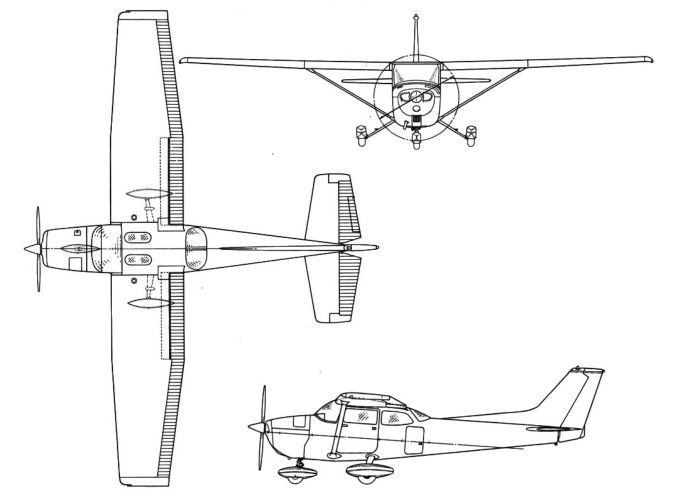700x496 cessna diagram - Cessna 172 Drawing