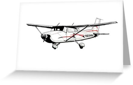 441x283 cessna greeting cards - Cessna 172 Drawing
