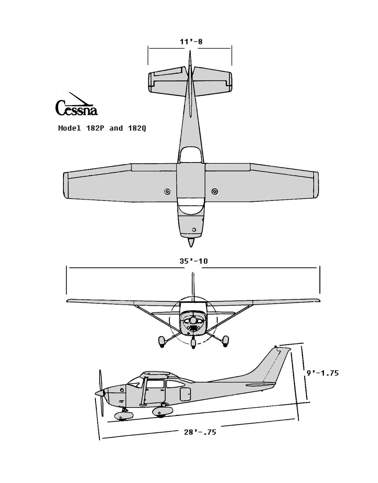 Cessna 182 чертеж