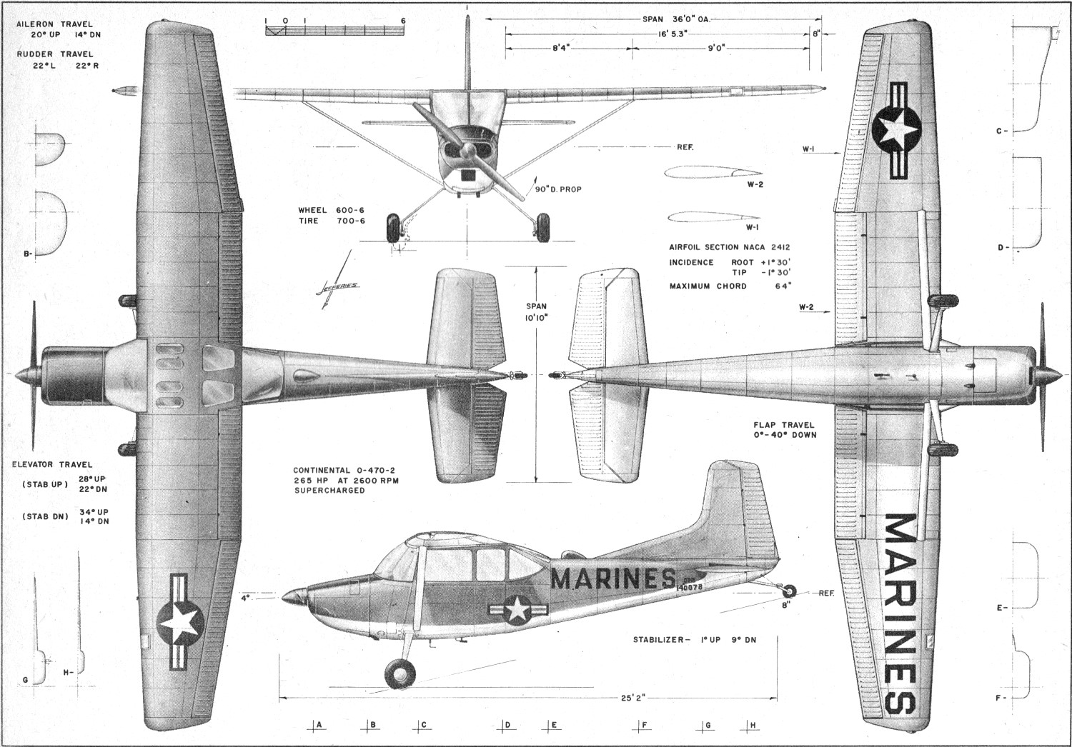 1500x1046 cessna oe bird dog view, february american modeler - Cessna Drawing