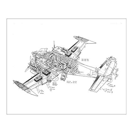425x425 photographic print of cessna cutaway drawing - Cessna Drawing