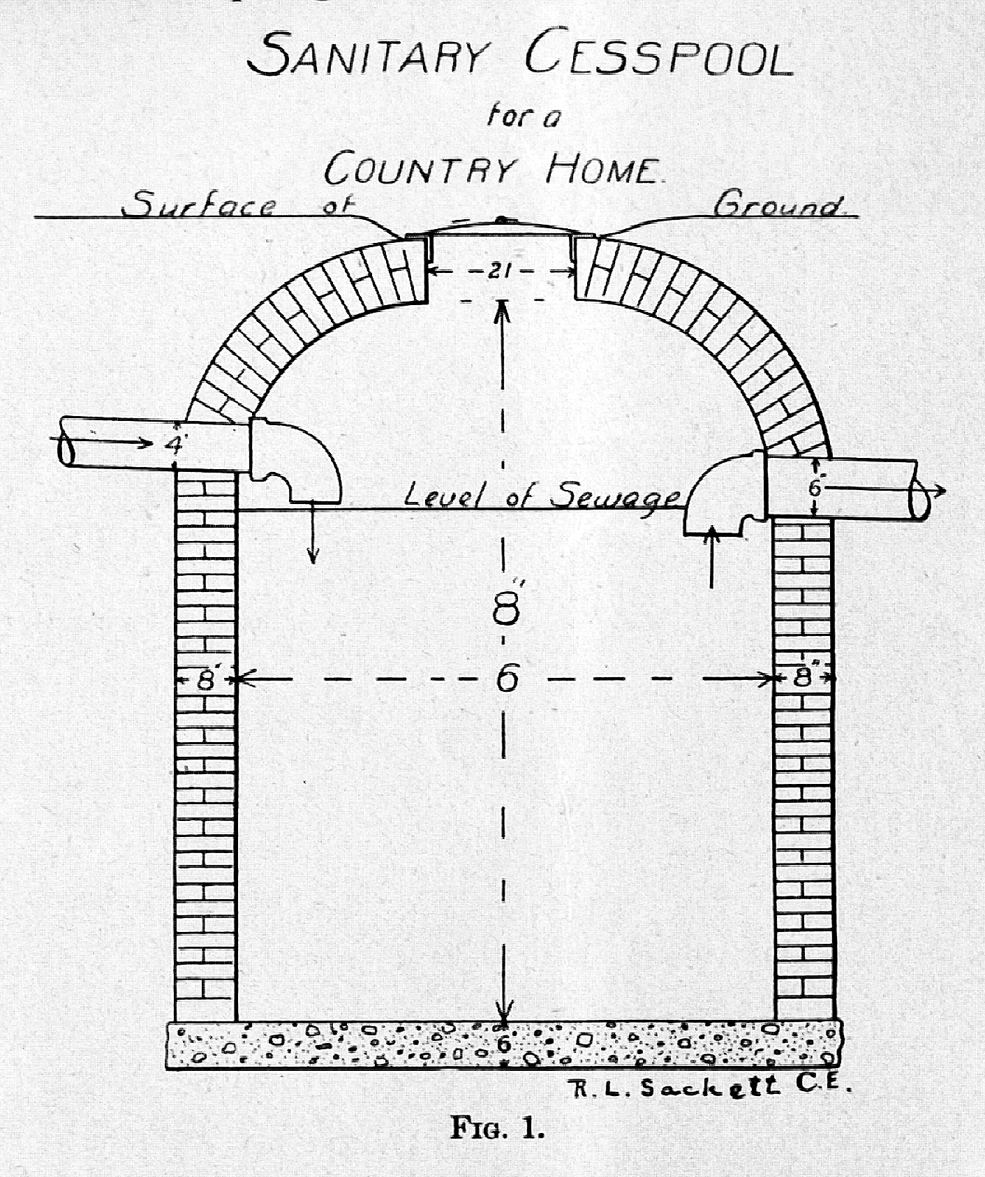 1411x1686 Sanitary Cesspool For A Country Home - Cesspool Drawing