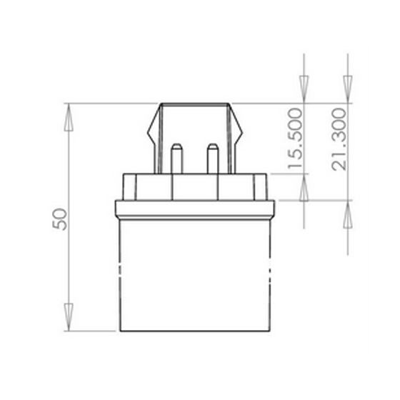 560x560 hm pin cfl, to medium base, converter - Cfl Drawing