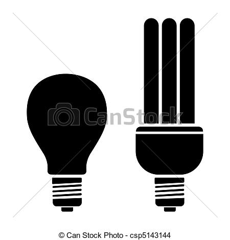 450x470 illustration of bulb and cfl on isolated background - Cfl Drawing