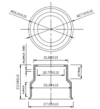 331x359 luminaries cfl end cap - Cfl Drawing