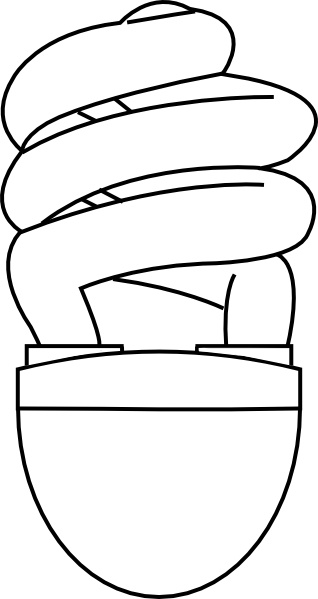 318x599 cfl compact fluorescent light bulb outline clip art free vector - Cfl Drawing