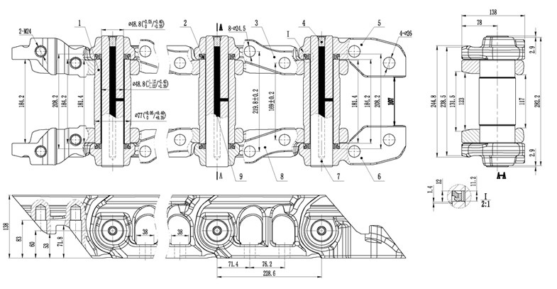 785x407 Link Bulldozer Track Chainlink Assy Lub - Chain Link Drawing