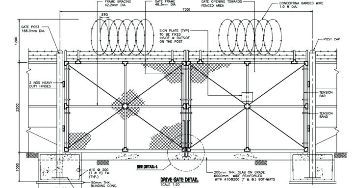 720x383 Fence Drawing - Chain Link Drawing