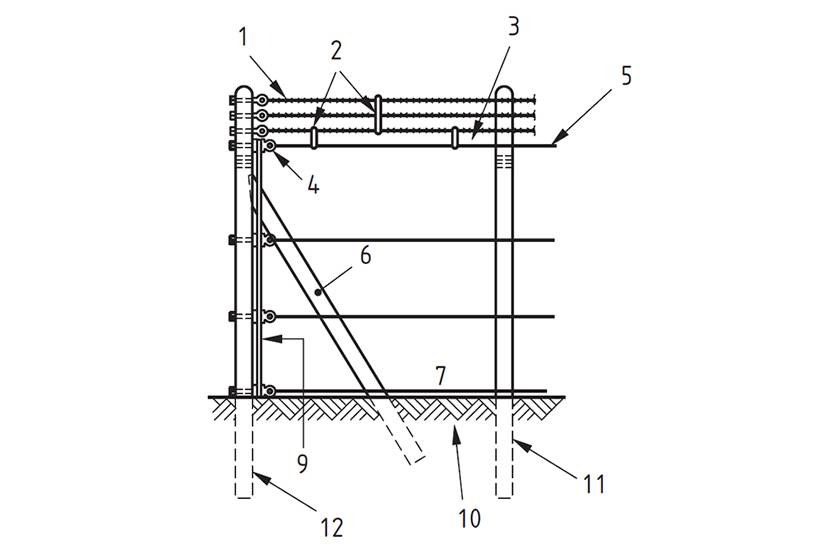 820x550 Chain Link Barbed Wire Anti Intruder Fence For Higher Level Protection - Chain Link Drawing