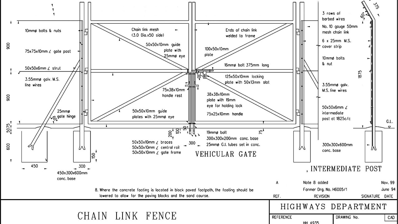 1280x720 Chain Link Fence Drawings - Chain Link Drawing