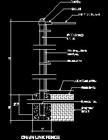 224x290 Fences Sample Drawings - Chain Link Fence Drawing