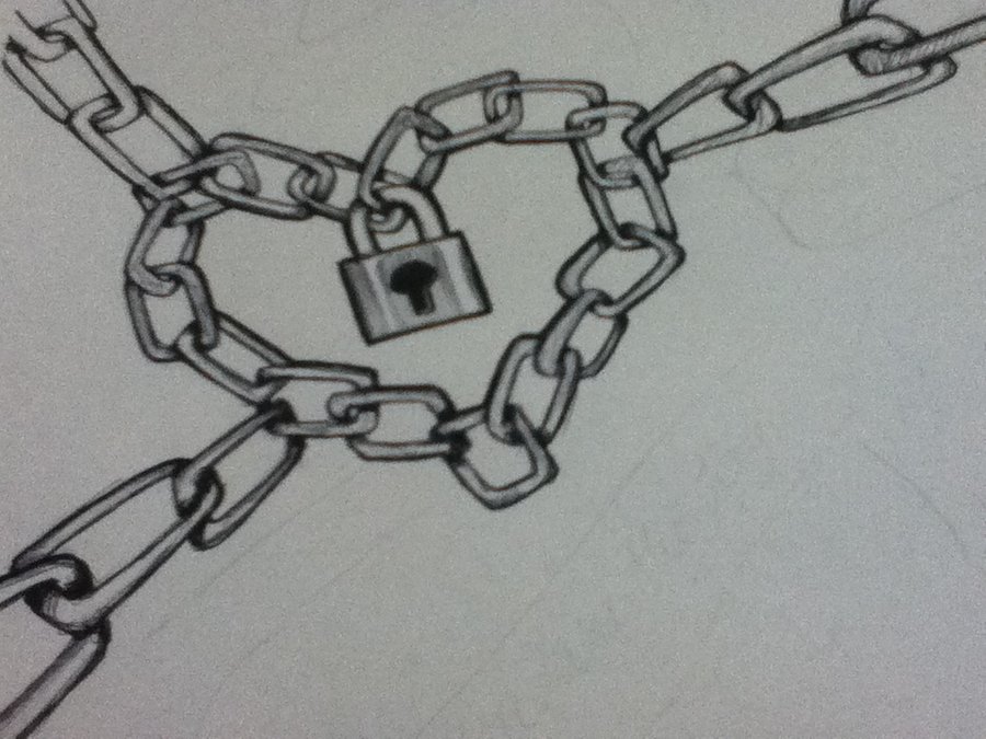 Chained Heart Drawing