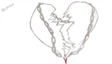 438x250 Chained Up Broken Heart - Chained Heart Drawing