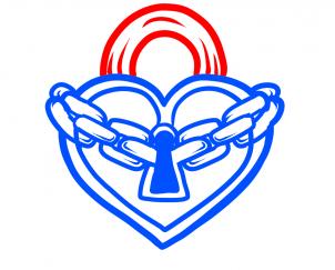 302x243 How To Draw A Heart Lock, Heart Lock Tattoo, Step - Chained Heart Drawing