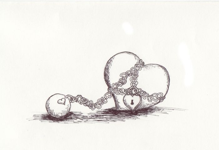700x479 Pictures Of Chained Heart Drawing - Chained Heart Drawing
