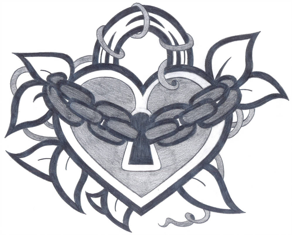 997x802 Chained Heart Drawing Wallpaper - Chained Heart Drawing