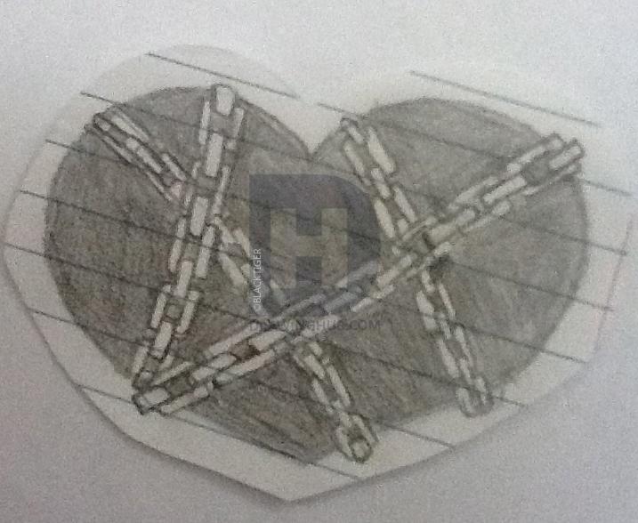 717x588 Chained Heart Drawing - Chained Heart Drawing