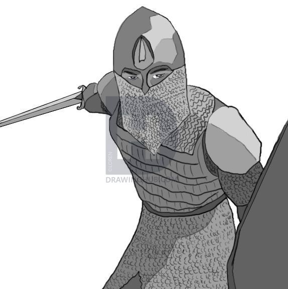 574x576 How To Draw A Knight, Step - Chainmail Drawing
