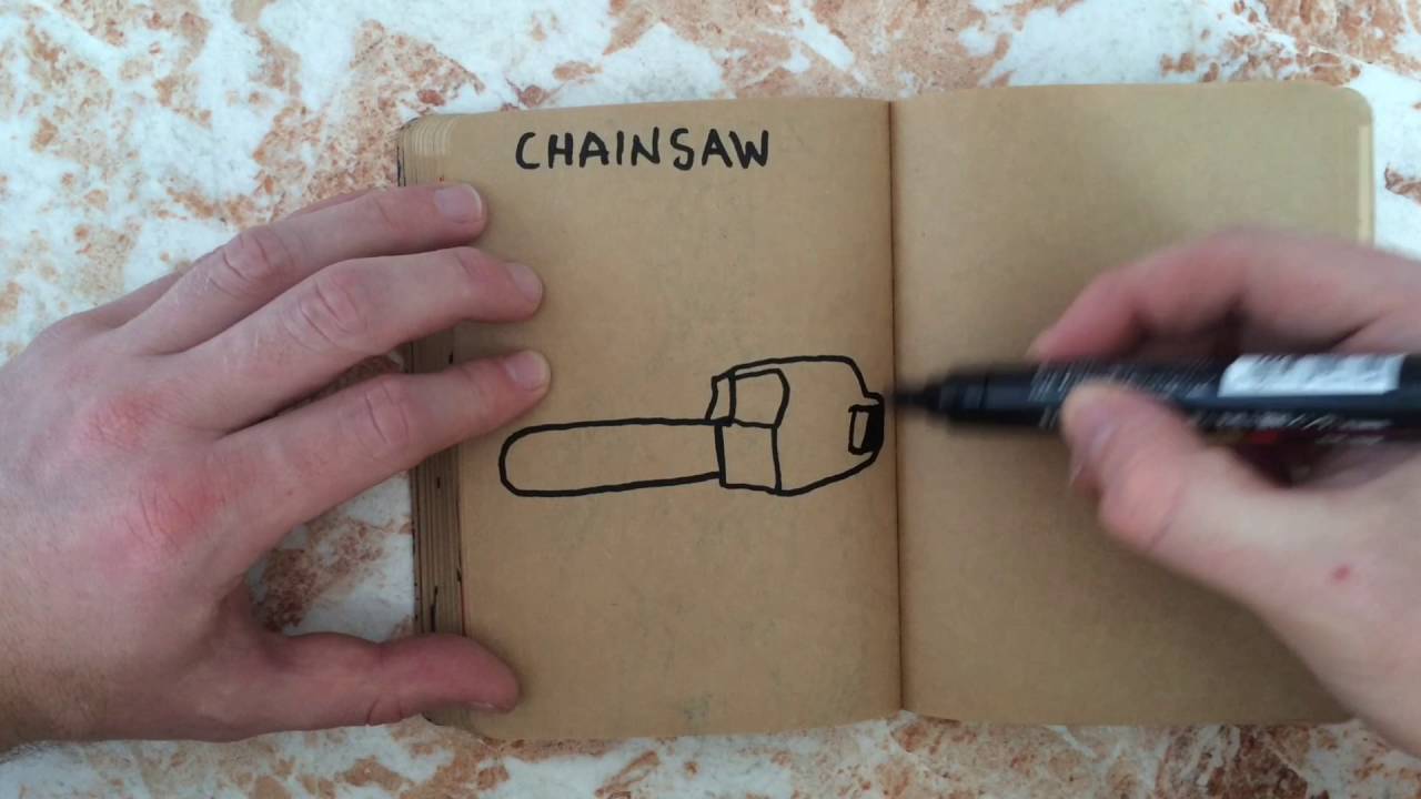 1280x720 how to draw a chainsaw - Chainsaw Drawing
