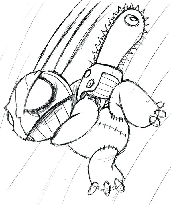 600x719 Draw A Cartoon Face Tutorial Character Sketch Outline Template - Chainsaw Drawing Outline