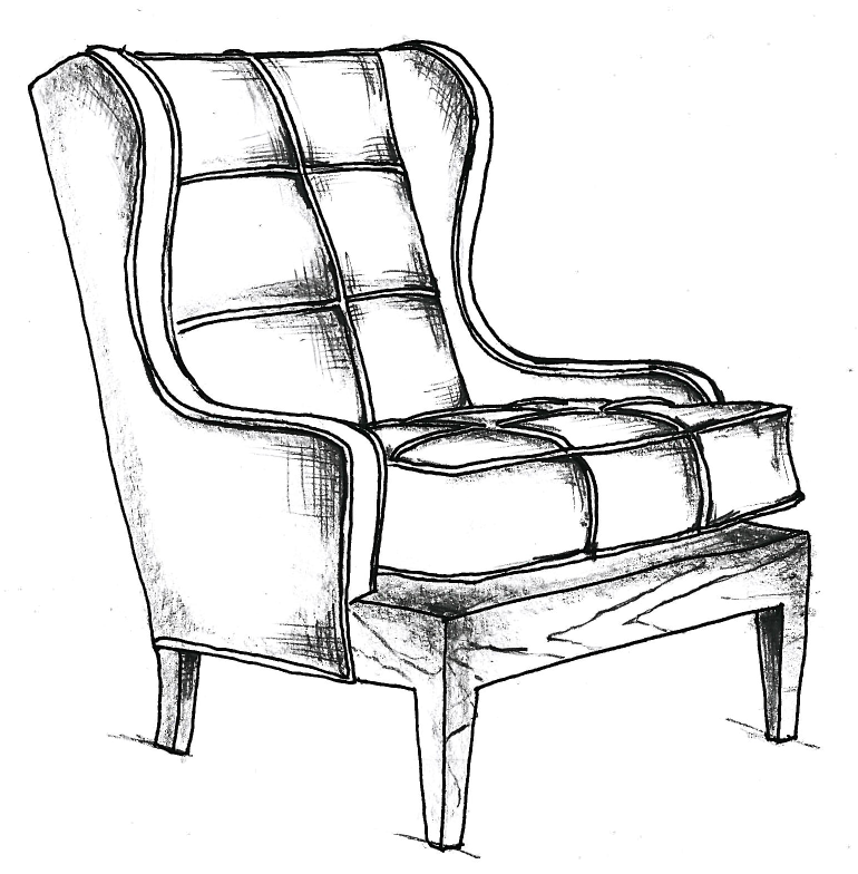 770x784 chair no one eighty, initial sketch - Chair Drawing