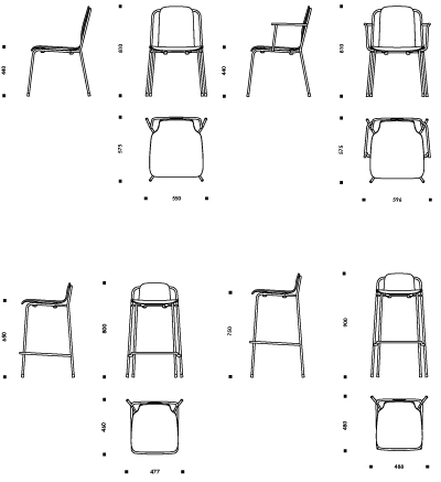 400x437 Download Cad - Chair Drawing