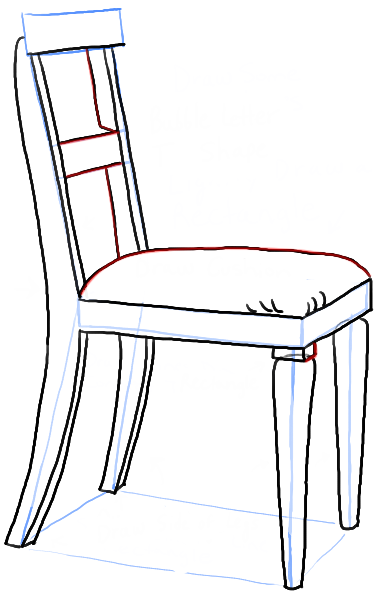 379x595 how to draw a chair in the correct perspective with easy steps - Chair Drawing