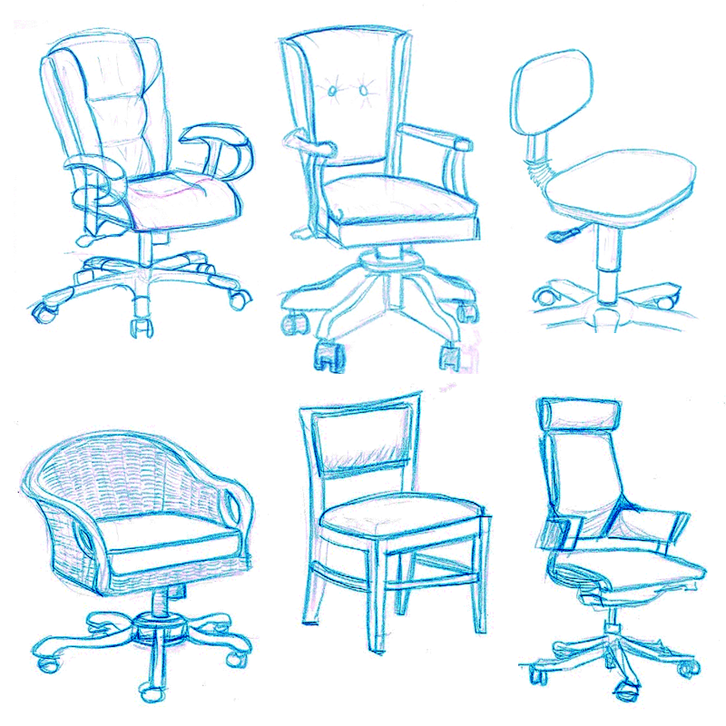 800x800 Chair Drawing Studies - Chair Drawing