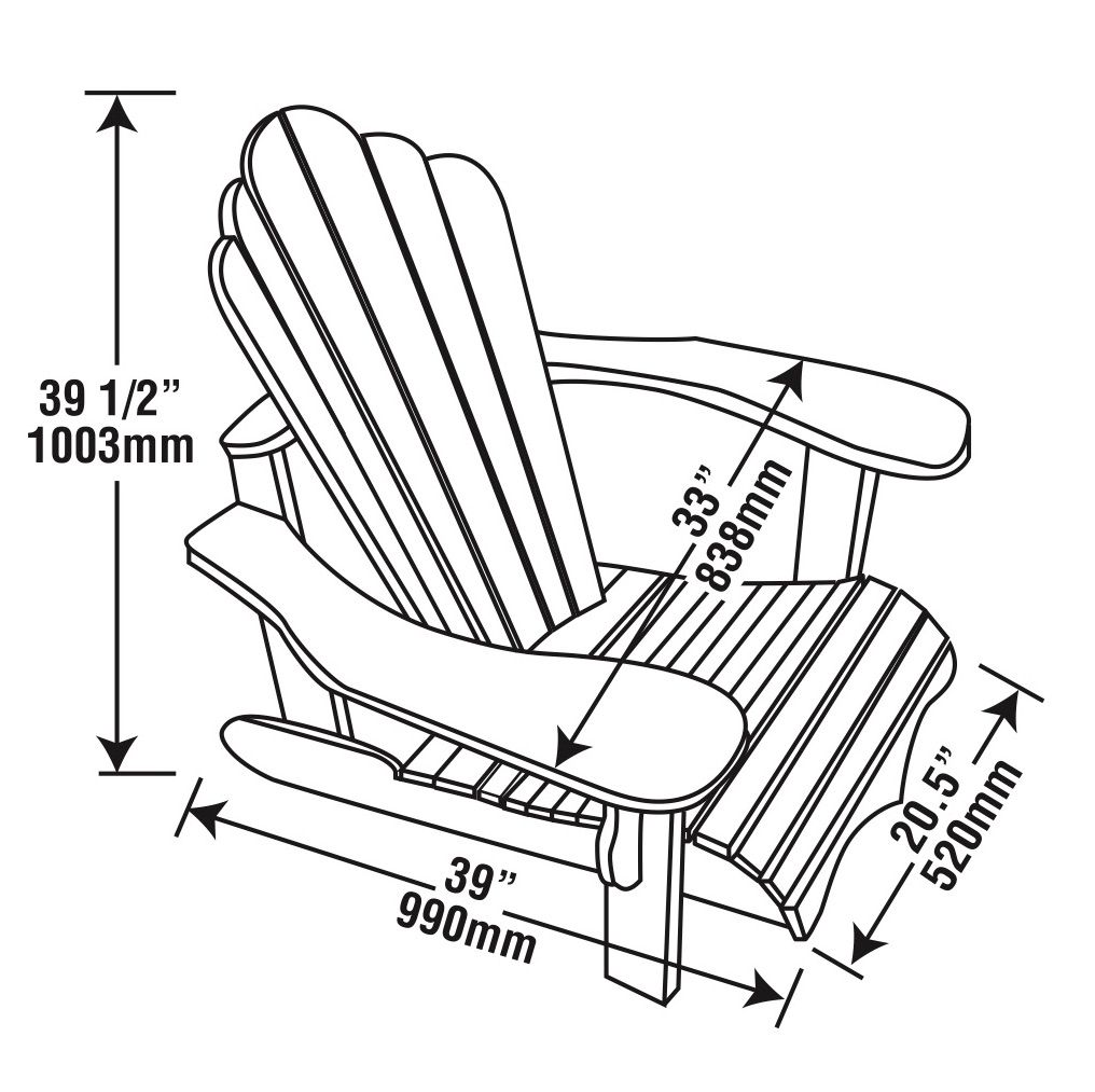 1016x1013 adirondack collection - Chair Line Drawing