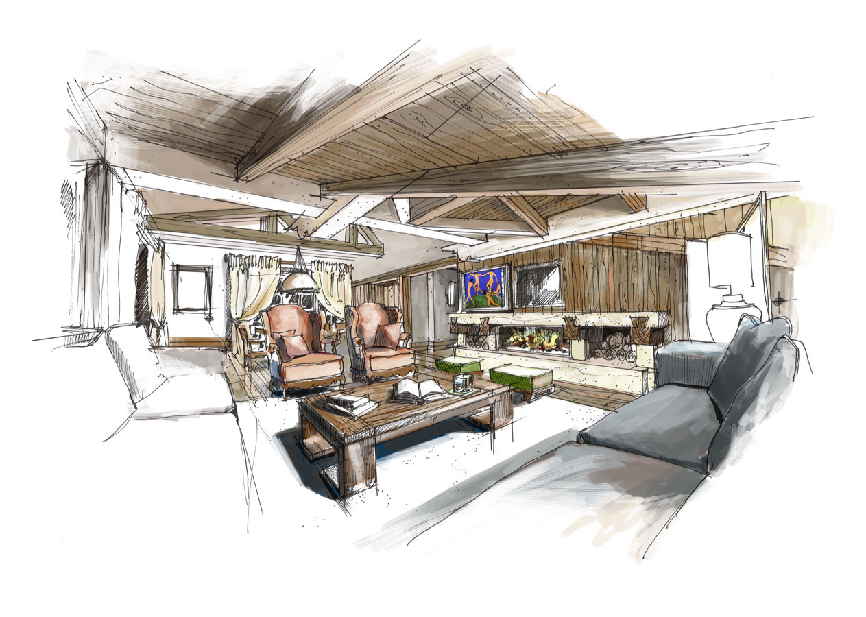 1263x900 Chalet La Christophe Tollemer, Architecte - Chalet Drawing