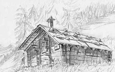 385x243 swiss drawings - Chalet Drawing