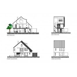265x265 Chalet Design Cad Drawings Architectural Cad Blocks - Chalet Drawing