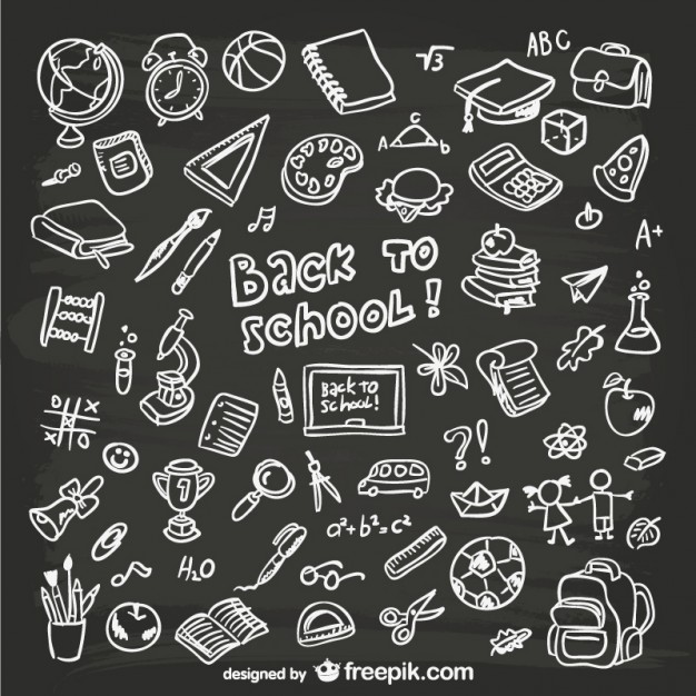 626x626 Hand Drawn School Graphics Vector Free Download - Chalk Drawing Clipart