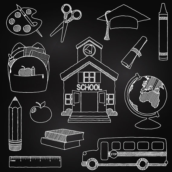 570x570 school chalk drawing clipart - Chalk Drawing Clipart