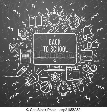 450x470 Vector - Chalk Drawing Clipart