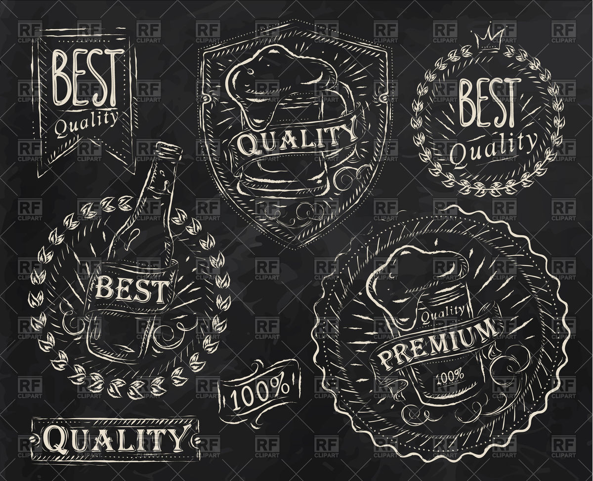 1200x974 vintage design elements of beer quality chalk drawing vector image - Chalk Drawing Clipart