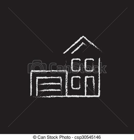 450x470 chalk house drawing clipart - Chalk Drawing Clipart