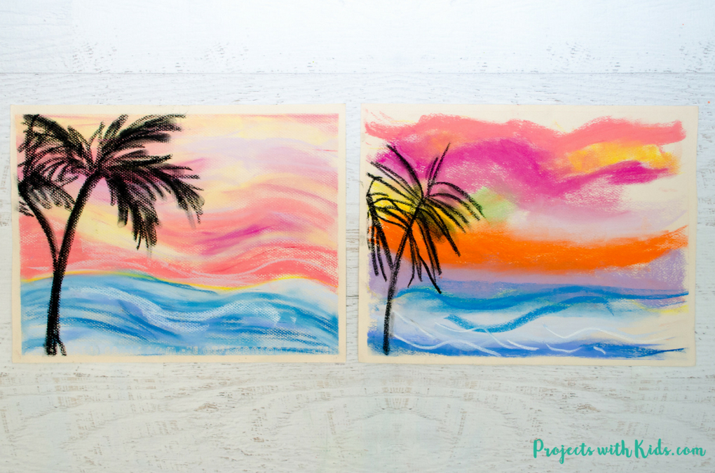 1020x675 Create Stunning Chalk Pastel Sunsets With Kids Projects With Kids - Chalk Pastel Drawings