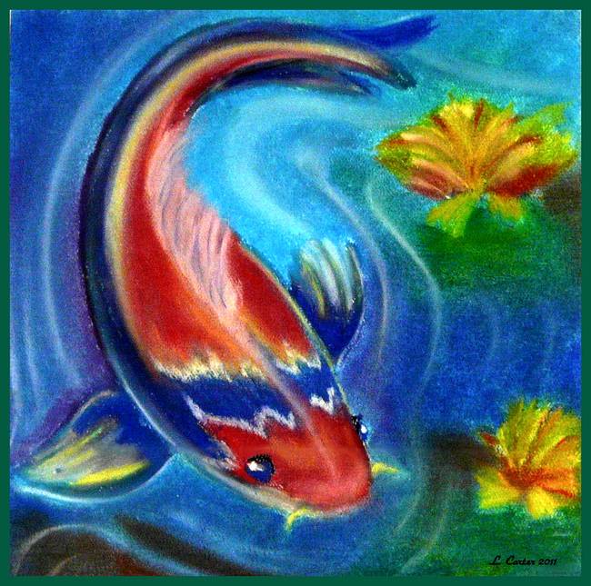 650x645 Koi - Chalk Pastel Drawings